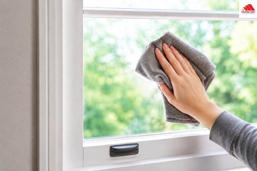 Làm sạch bề mặt nhôm kính